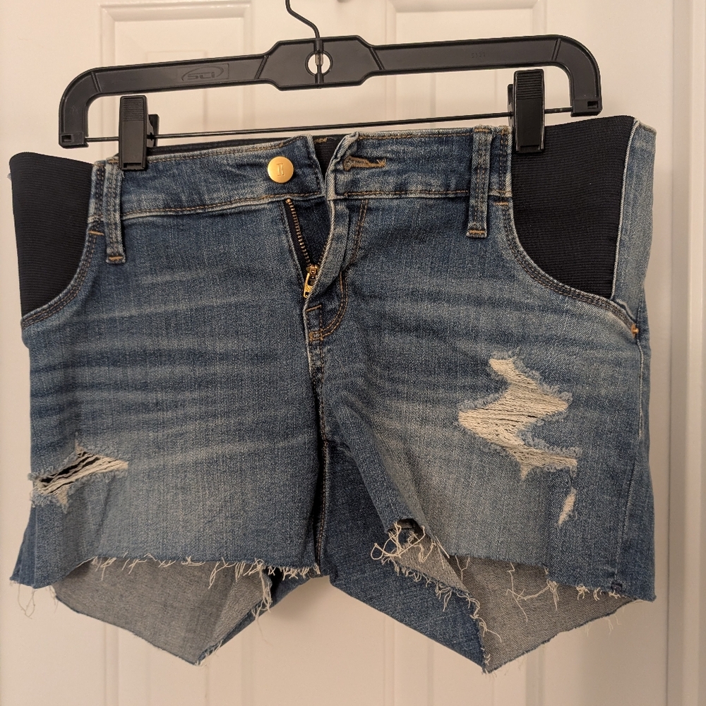 Isabel Maternity by Ingrid & Isabel Blue Distressed Jean Shorts